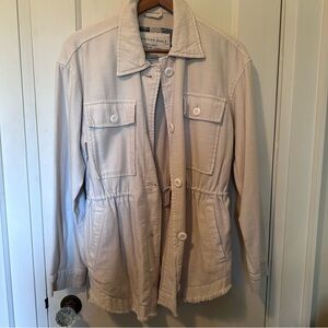 American Eagle Outfitters Oversized Cream Button Front Utility Jacket, NWT, Sz S